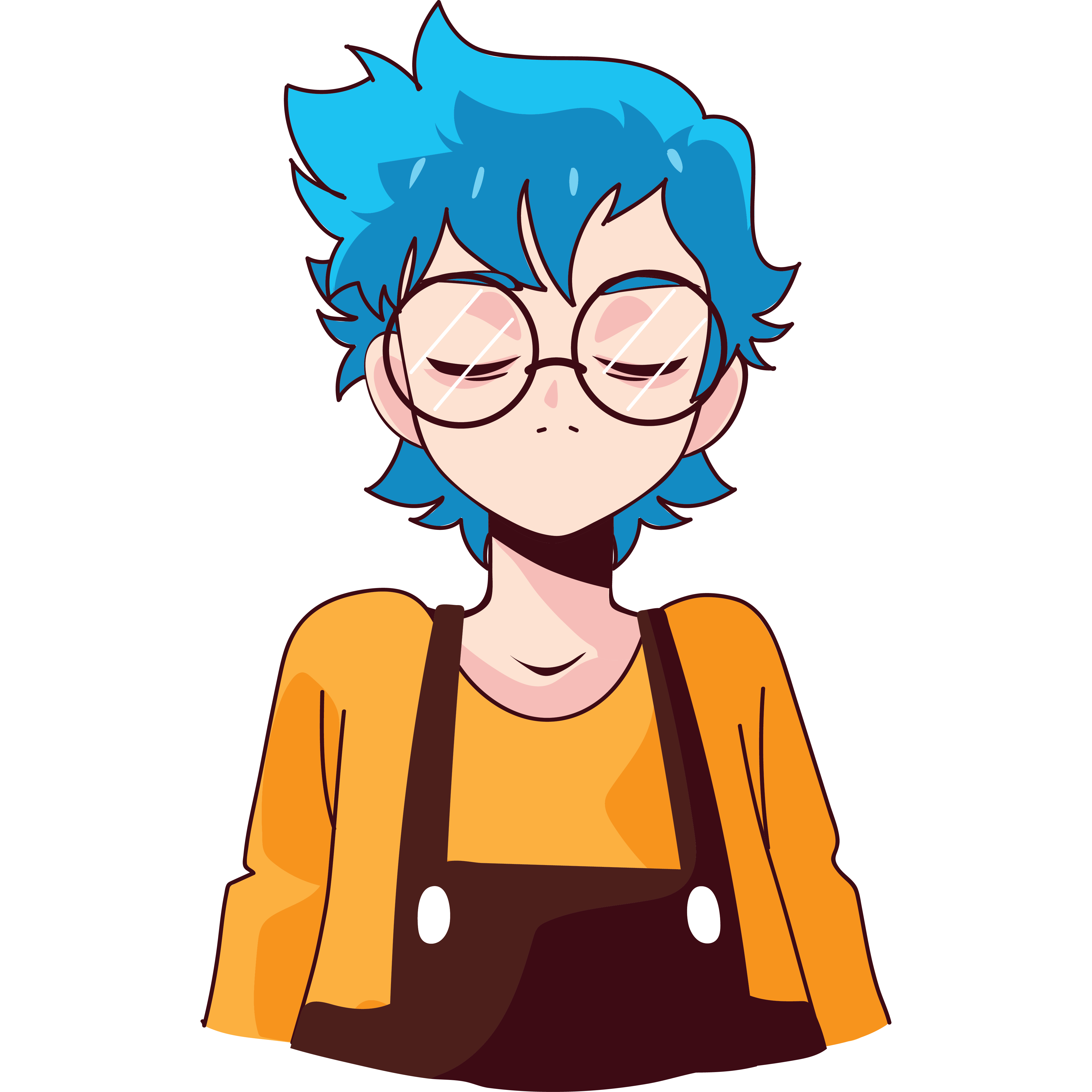 cartoon, cute, blue, face, eyes, glasses, japanese, asian, character, anime, illustration, drawing, comic, male , usa, manga, nerd, beauty, isolated, young, animation, vector , smaile,