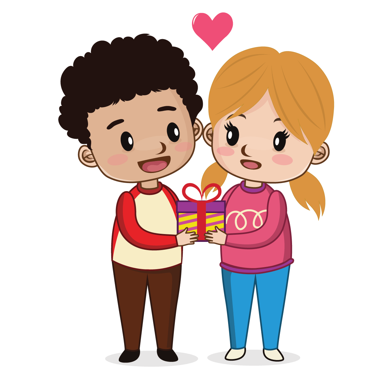 boy and girl gift box png free hd image download