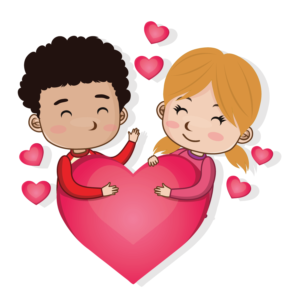 boy and girl heart love png free hd image download