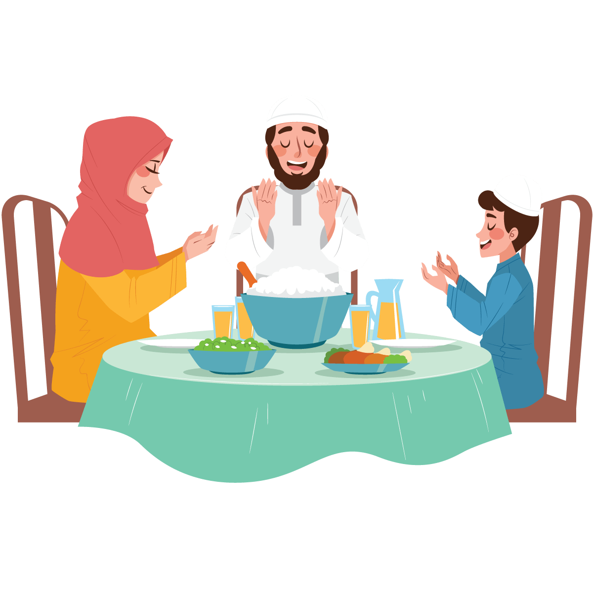 muslim family praying iftard inner png transparent