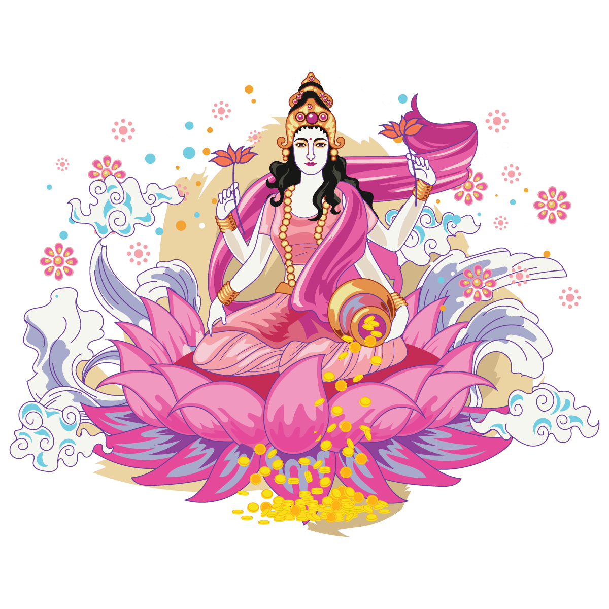 pink-laxmi-goddess png transparent